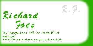 richard focs business card